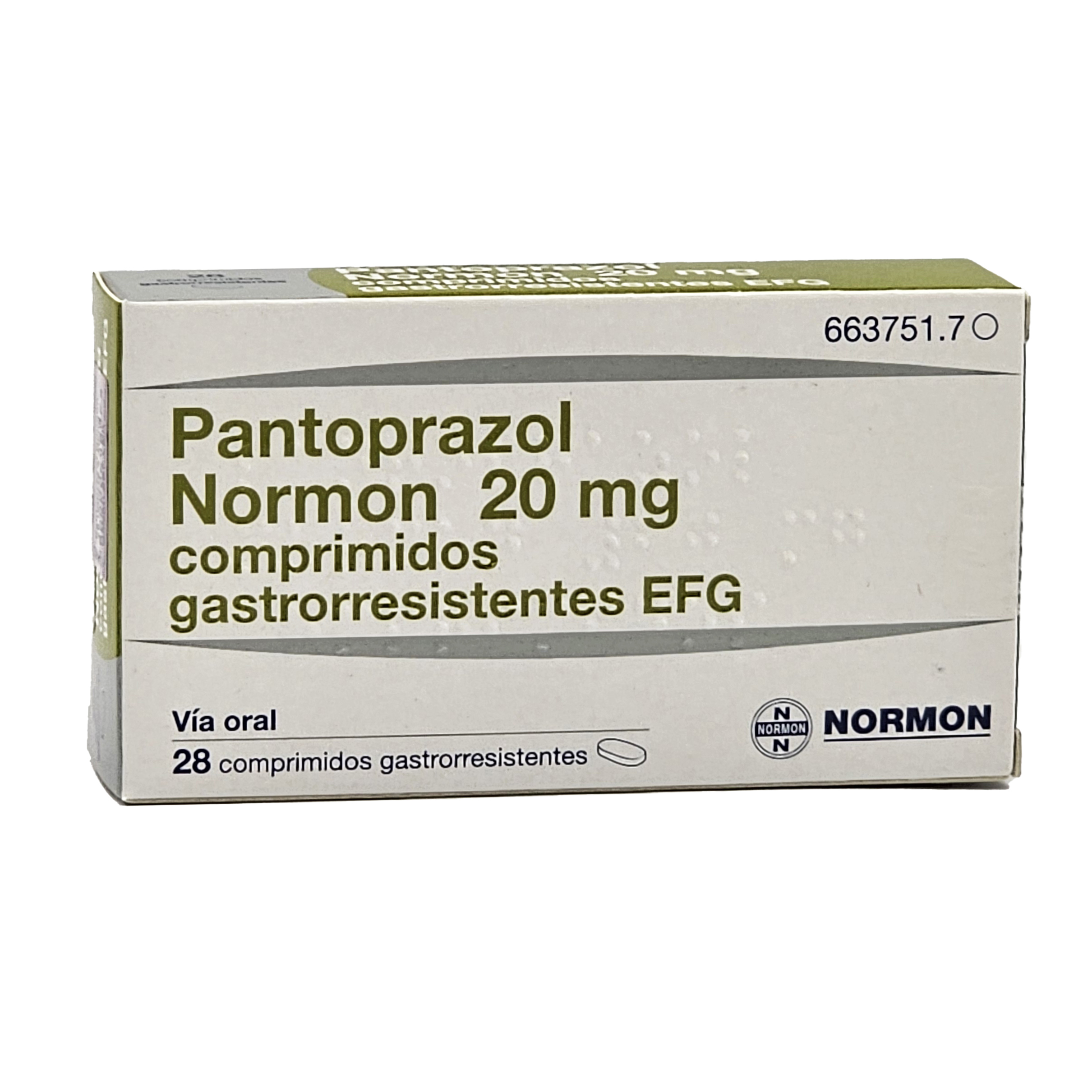 PANTOPRAZOL NORMON 20 mg x 28 TABLETA