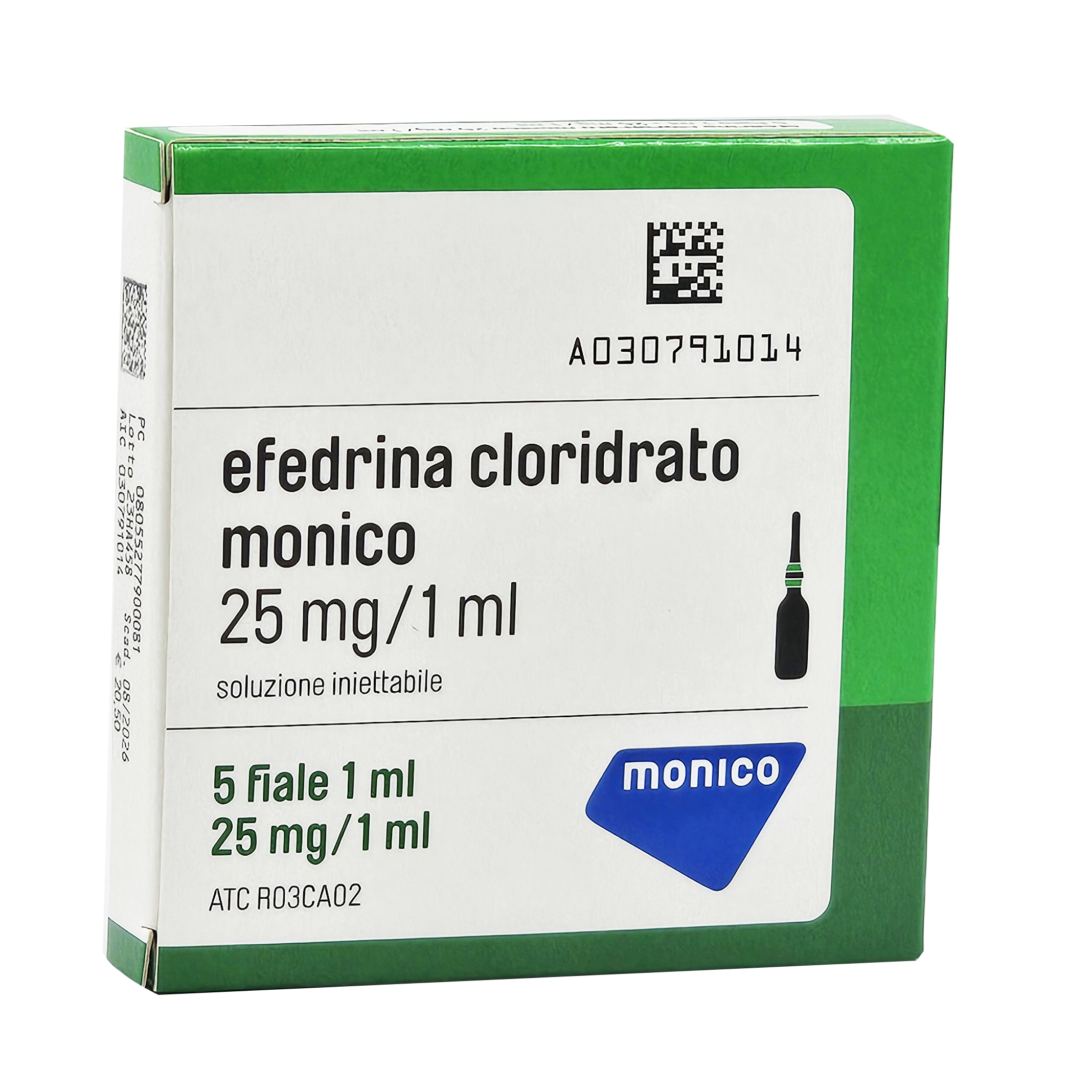 EFEDRINA CLORIDRATO MONICO 25 mg/1 ml X 5 AMPULA