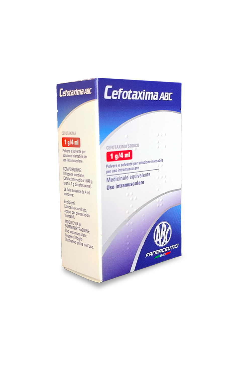 CEFOTAXIMA ABC 1 g/4 ml PLUHUR DHE TRETËS PËR PËRDORIM MUSKULAR